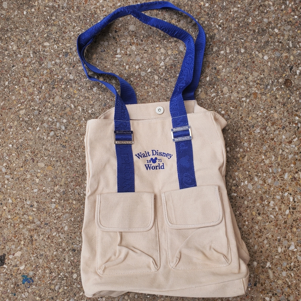 Walt Disney World 1971 Canvas Travel Tote Bag Beach Pockets